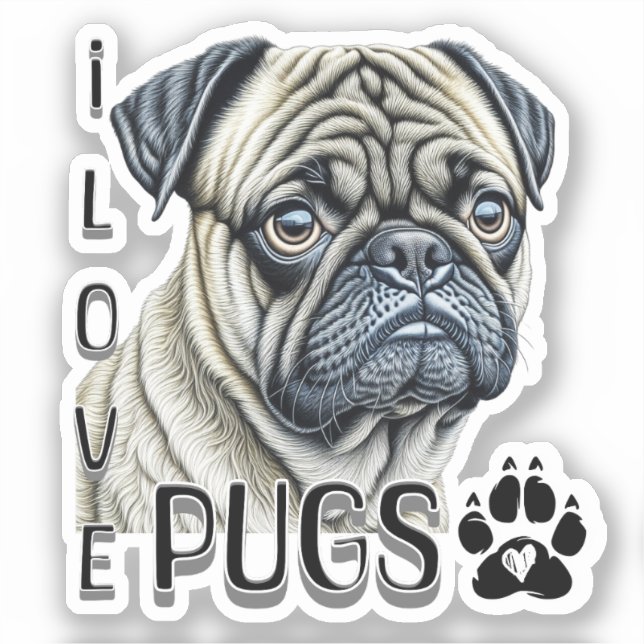 I Love Pugs | Cute Dog Owners (Front)
