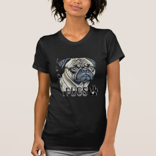 I Love Pugs   Cute Dog Owners T-Shirt