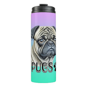 I Love Pugs   Cute Dog Owners Thermal Tumbler