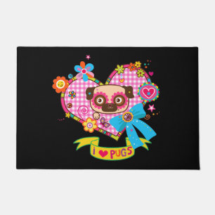 I Love Pugs! Doormat