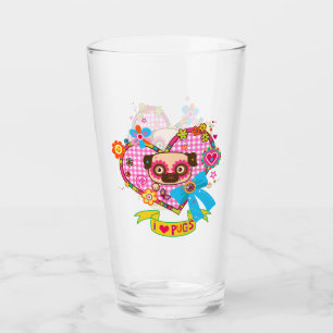 I Love Pugs! Glass Tumbler