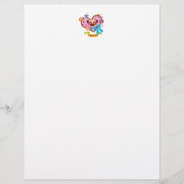 I Love Pugs! Letterhead (Front)