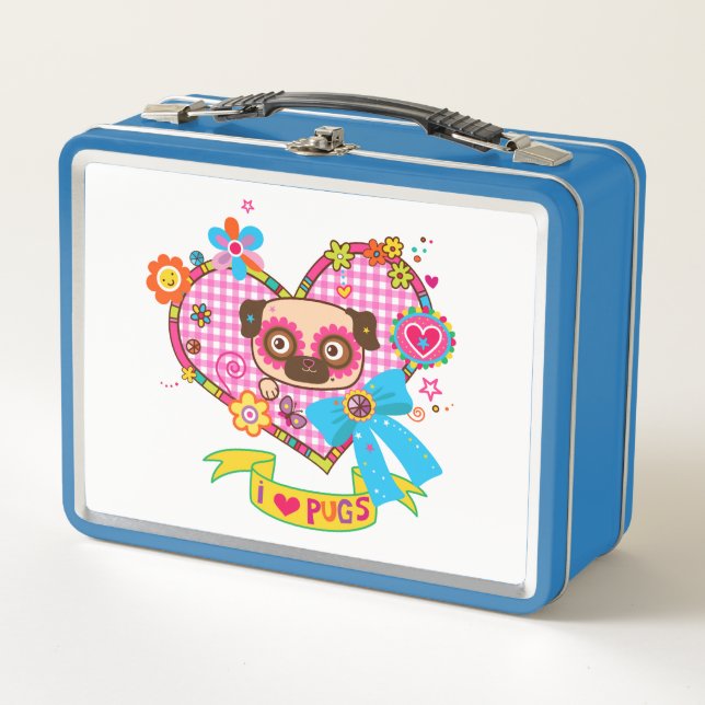 I Love Pugs! Lunchbox (Front)
