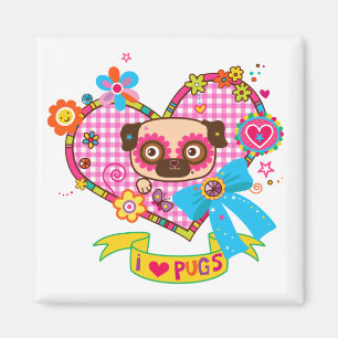 I Love Pugs! Magnet