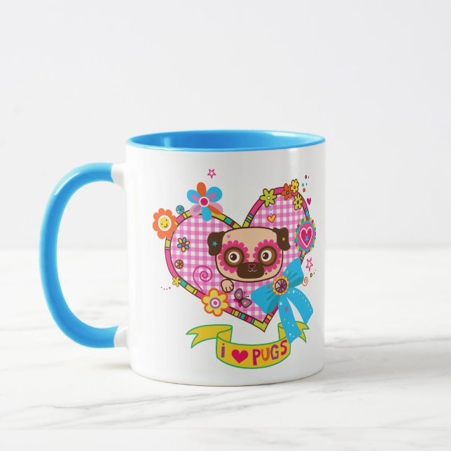I Love Pugs! Mug (Left)
