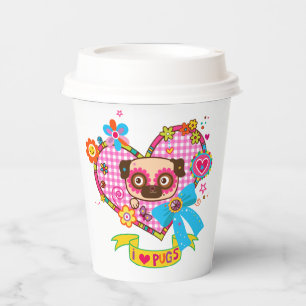 I Love Pugs! Paper Cups