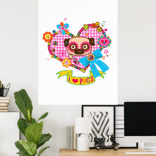 I Love Pugs! Poster