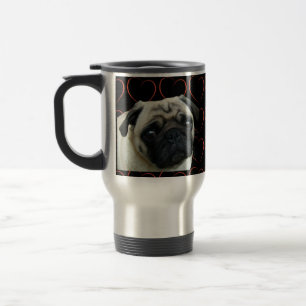 I Love Pugs with Hearts Travel Mug