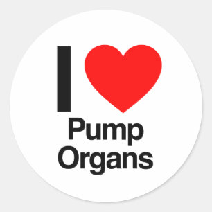 i love pump organs classic round sticker