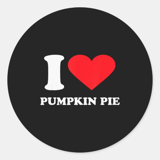 I Love Pumpkin E I Heart Pumpkin E  Classic Round Sticker (Front)