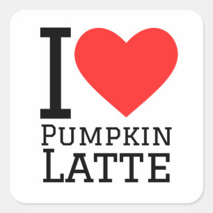 I love pumpkin latte square sticker