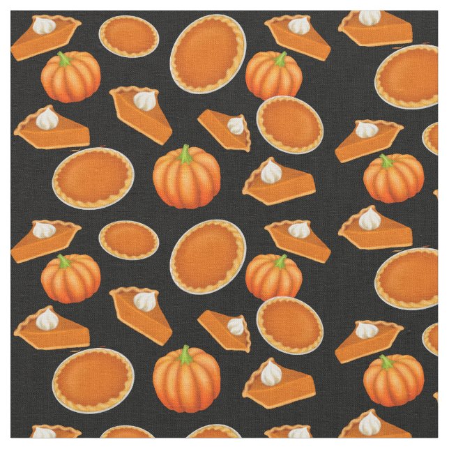 I Love Pumpkin Pie Fabric (Close Up)