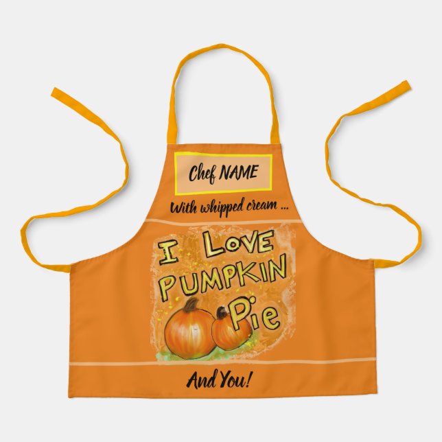 I Love Pumpkin Pie Graphic Apron (Front)