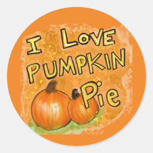 ' I love pumpkin pie graphic  Classic Round Sticker