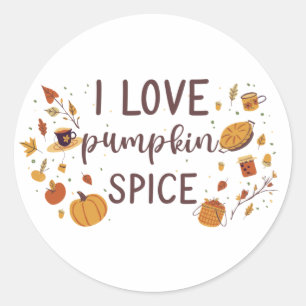 I Love Pumpkin Spice Classic Round Sticker