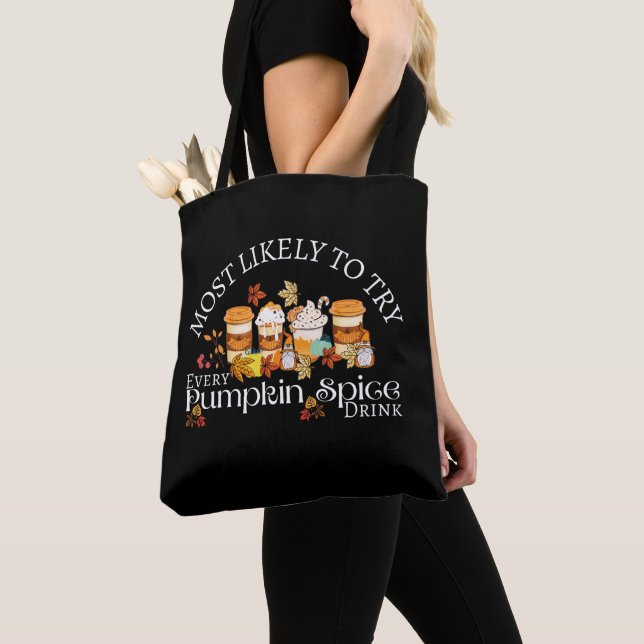 I love Pumpkin Spice Drinks Tote Bag (Close Up)