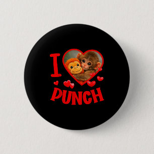 I love punch cute baby monkey punch 6 cm round badge