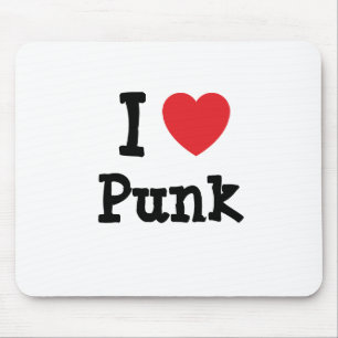 I love Punk heart custom personalised Mouse Mat