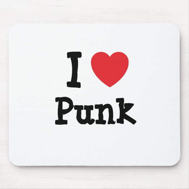 I love Punk heart custom personalised Mouse Mat (Front)