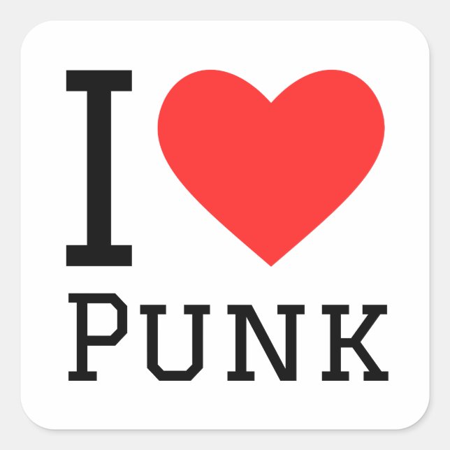 I love punk square sticker (Front)