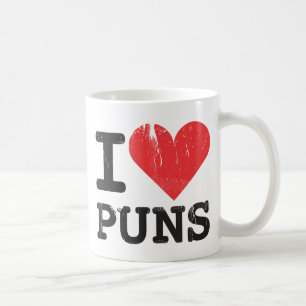 I Love Puns Classic White Mug