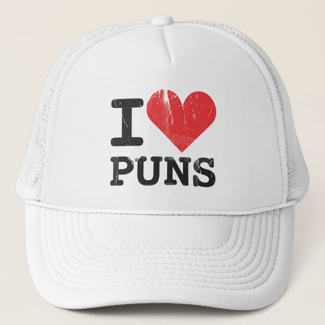 I Love Puns Trucker Hat (Front)