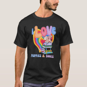 I Love Puppie & Books Rainbow Aesthetic Summer 1 T-Shirt