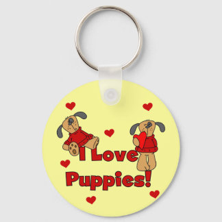 I Love Puppies Tshirts and Gifts Key Ring