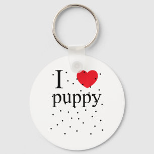 I Love Puppy Shirt Dog Pet Owner Adopt Puppy Love  Key Ring