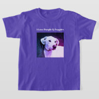 I Love Purple and Puppies Cute Dog Photo