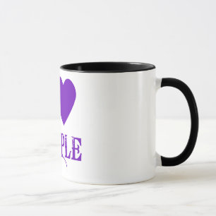 I Love Purple with Purple Heart Mug