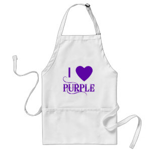 I Love Purple with Purple Heart Standard Apron
