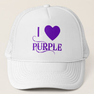 I Love Purple with Purple Heart Trucker Hat