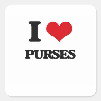 I Love Purses Square Sticker