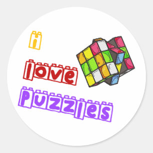 I Love Puzzles Classic Round Sticker