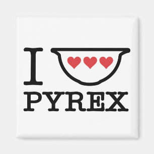 I Love Pyrex - Mixing Bowl with Hearts (Black) Magnet