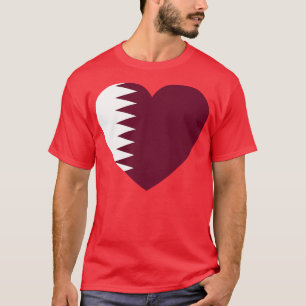 I Love Qatar HeartShaped Qatari Flag T-Shirt