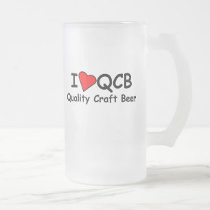 I Love QCB (Quality Craft Beer) Frosted Mug