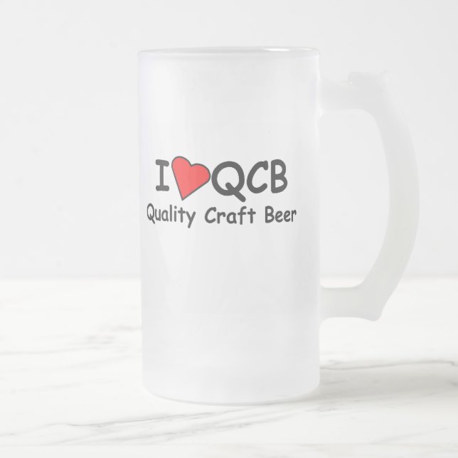 I Love QCB (Quality Craft Beer)  Frosted Mug (Right)