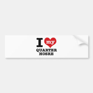 I Love quarter Horse Bumper Sticker