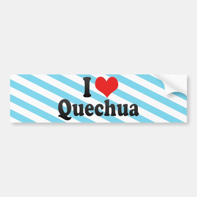 I Love Quechua Bumper Sticker (Front)