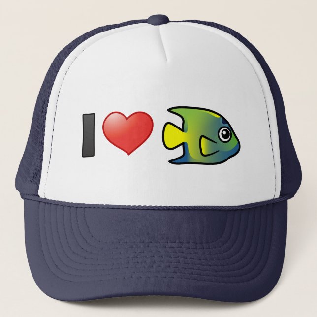 I Love Queen Angelfish Trucker Hat (Front)