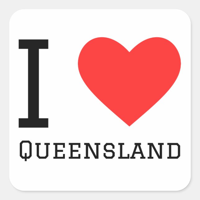 I love Queensland  Square Sticker (Front)