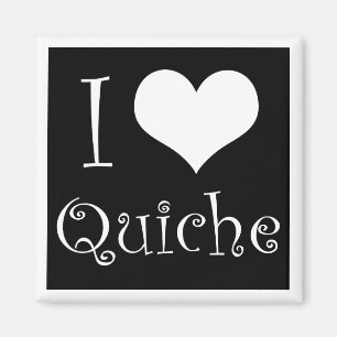 I Love Quiche Magnet in Black