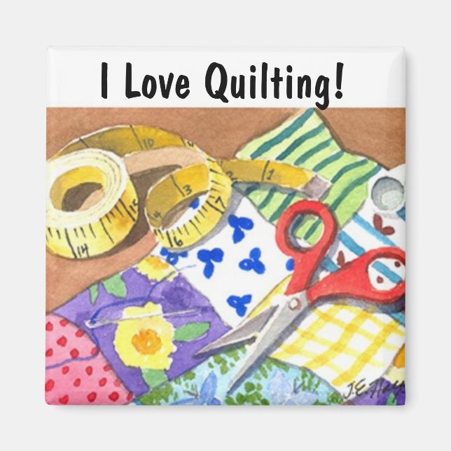 I Love Quilting Magnet (Front)