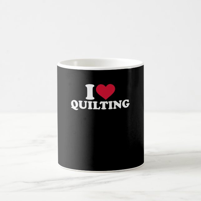 I Love Quilting Premium Coffee Mug (Center)