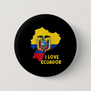 I Love Quito Hello Ecuador Map Flag Proud Ecuadori 6 Cm Round Badge