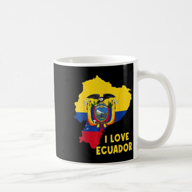 I Love Quito Hello Ecuador Map Flag Proud Ecuadori Coffee Mug (Right)