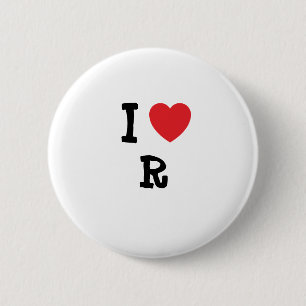 I love R&B heart custom personalised 6 Cm Round Badge