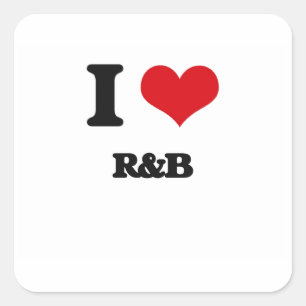 I Love R&B Square Sticker